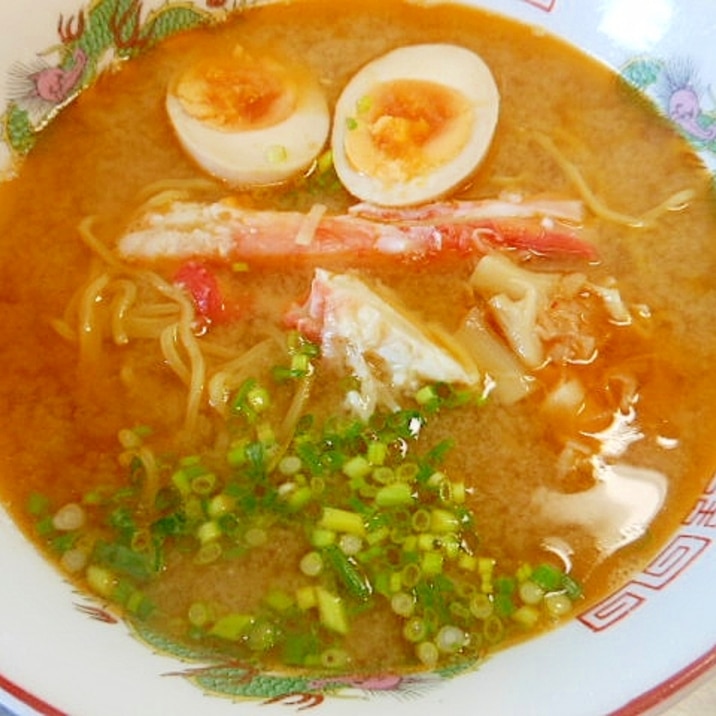 蟹殻でスープ☆蟹味噌ラーメン☆